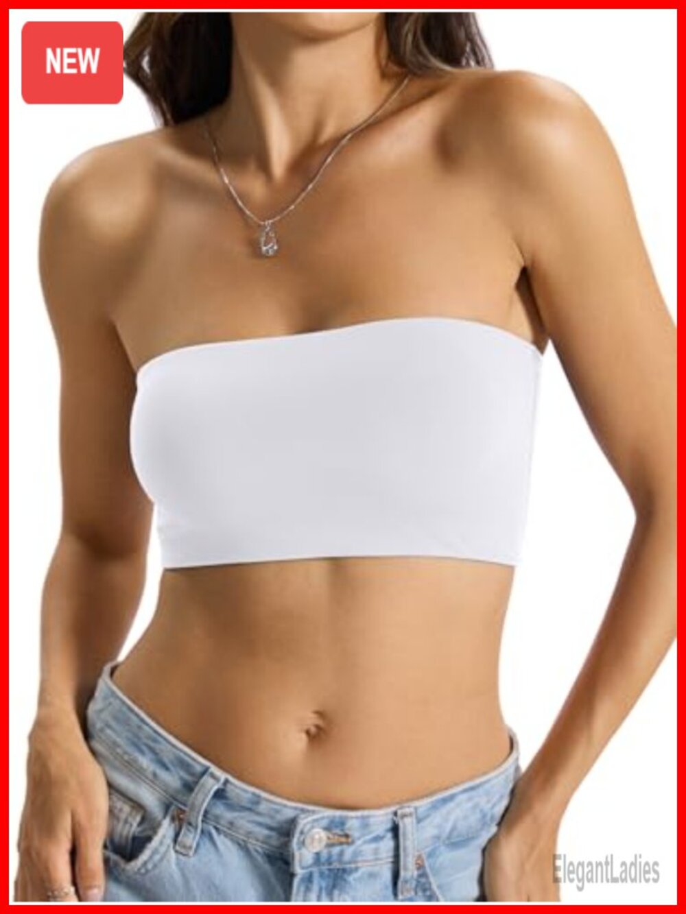 Double Lined Tube Top Non-Padded Strapless Bandeau Tank Top